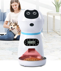 HKM-753619 Automatic Pet Feeder with Removable Grain Storage and Voice Recording Feature