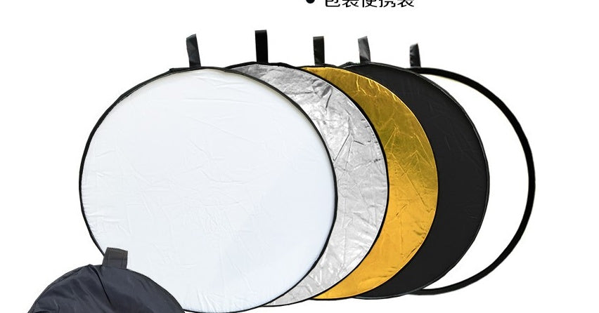 KTX-822675 5-in-1 Folding Reflector with Gold, Silver, White, Black, and Soft Light for Photography
