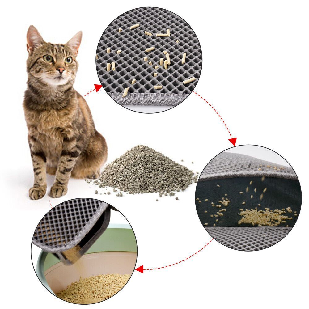 HKM-379859 Waterproof Double Layer Honeycomb Cat Litter Mat with Non-Slip Design and Easy Cleaning Capability