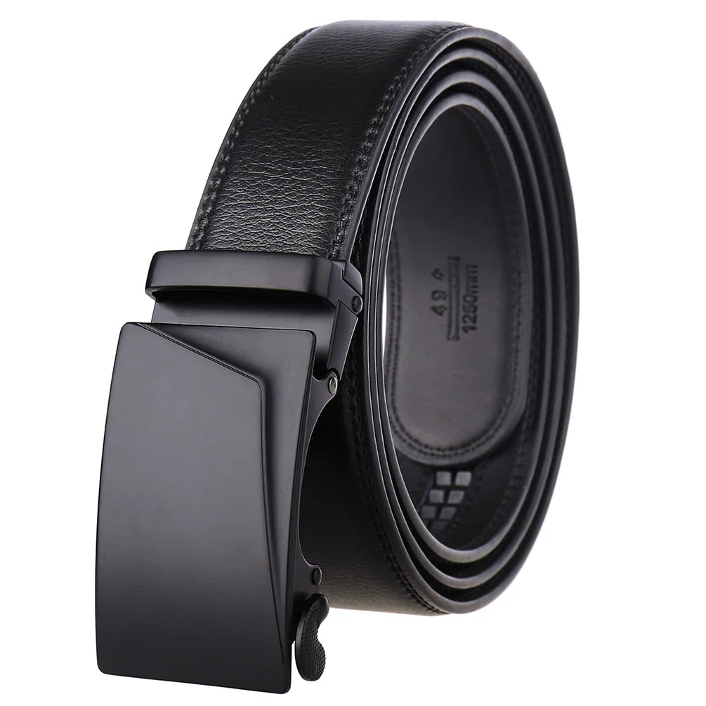 HKM-184915 Men's Leather Automatic Buckle Belt - Model LY36-21726-1