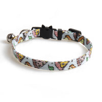 HKM-103251 Cloth Dog Collar with Bow Tie Design in Fun Food Patterns