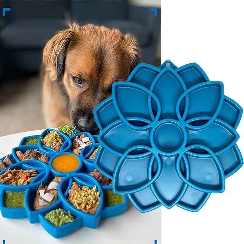 HKM-373907 Pet Slow Feed Licking Tray - Easy to Clean, Durable and Bite-Resistant Feeding Mat for Cats and Dogs