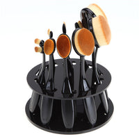 HKM-589843 Round Black Makeup Brush Holder with 10 Holes for Easy Storage