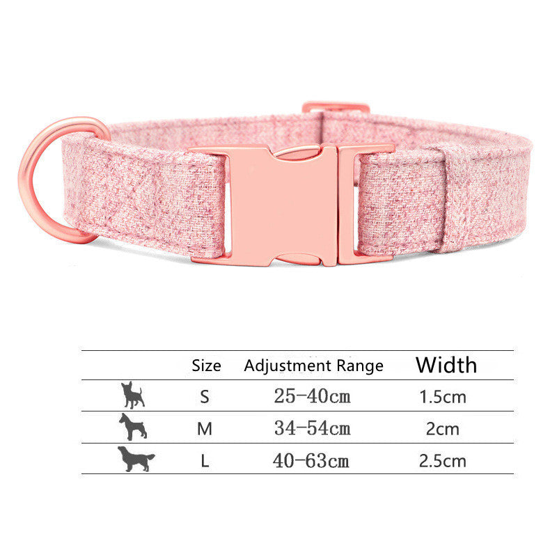HKM-774739 Adjustable Pet Dog Collar with Engraving and Leash Set - Anti-Lost Traction Rope Supplies Available in S, M, L Sizes