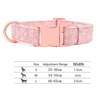 HKM-774739 Adjustable Pet Dog Collar with Engraving and Leash Set - Anti-Lost Traction Rope Supplies Available in S, M, L Sizes