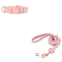 HKM-774739 Adjustable Pet Dog Collar with Engraving and Leash Set - Anti-Lost Traction Rope Supplies Available in S, M, L Sizes