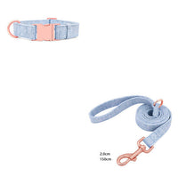HKM-774739 Adjustable Pet Dog Collar with Engraving and Leash Set - Anti-Lost Traction Rope Supplies Available in S, M, L Sizes