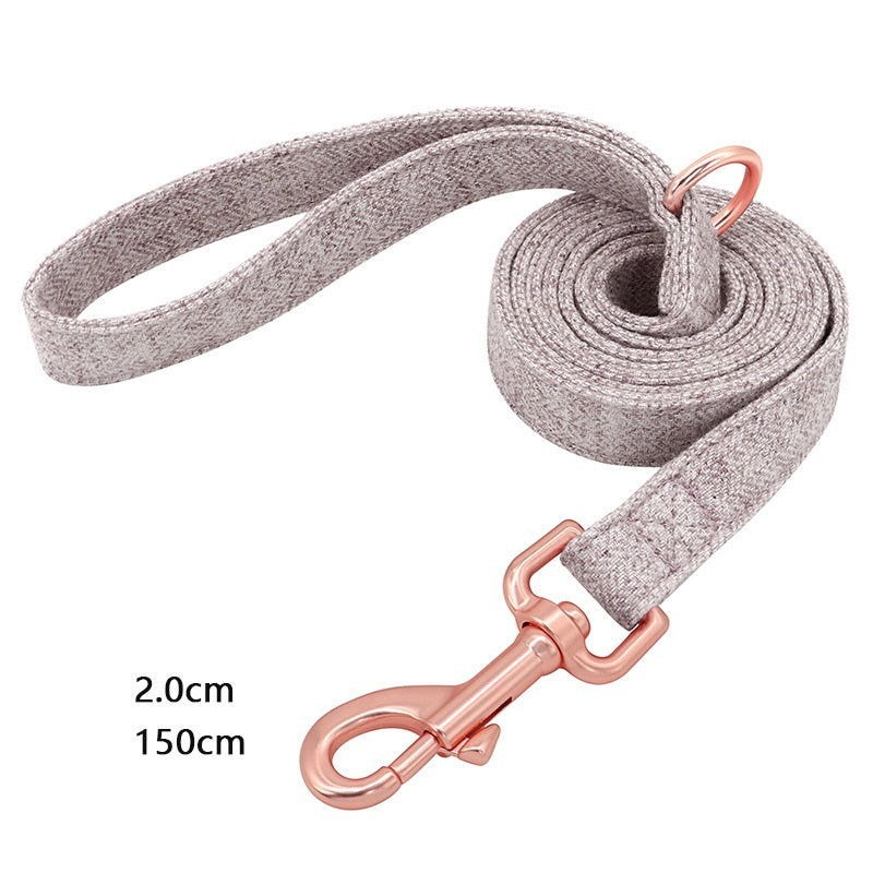 HKM-774739 Adjustable Pet Dog Collar with Engraving and Leash Set - Anti-Lost Traction Rope Supplies Available in S, M, L Sizes