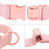 HKM-774739 Adjustable Pet Dog Collar with Engraving and Leash Set - Anti-Lost Traction Rope Supplies Available in S, M, L Sizes