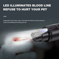 HKM-736403 Lighted Rechargeable Pet Nail Grinder for Painless Grooming of Small to Large Dogs