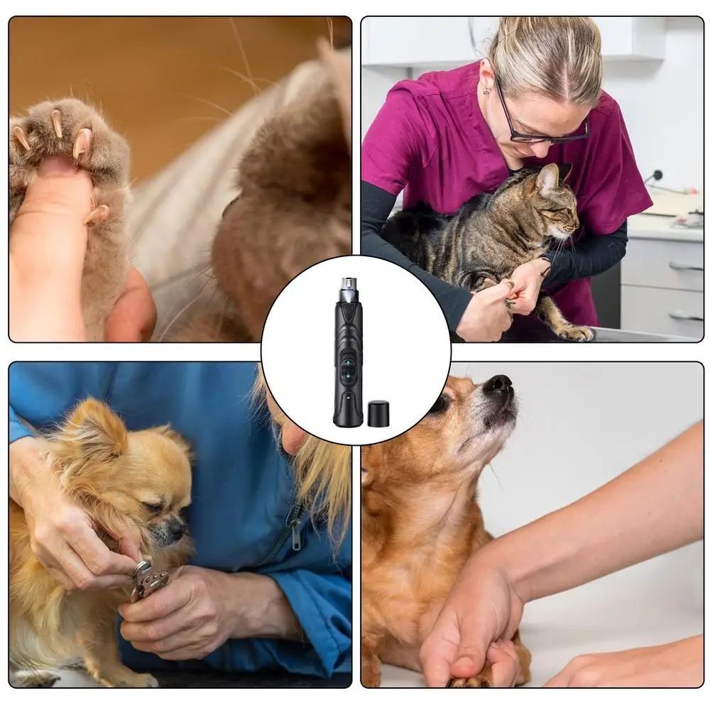 HKM-736403 Lighted Rechargeable Pet Nail Grinder for Painless Grooming of Small to Large Dogs