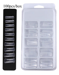 HKM-171027 Nail Crystal Extender Kit with 3 Nail Polishes, Brush, File, Clamp, Rinse, and 100 Nails