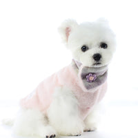 HKM-336275 Double-Sided Cotton Coat with Imitation Rabbit Fur Collar - Available in Pink and Grey, Sizes XS to XL