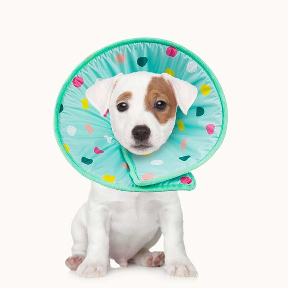 HKM-756307 Light Blue Anti-Lick and Scratch Protection Ring for Pets - Durable Polyester Collar Accessory