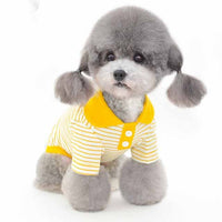HKM-062099 Colorful Striped Polo Shirt for Pets - Red, Yellow, Green - Soft Cotton Blend
