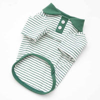 HKM-062099 Colorful Striped Polo Shirt for Pets - Red, Yellow, Green - Soft Cotton Blend