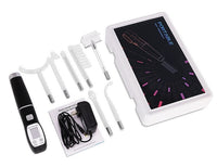 HKM-679443 High Wave Electrotherapy Rod Enhanced Version with Screen Display - Seven-Piece Set in White with Red and Purple Light Options