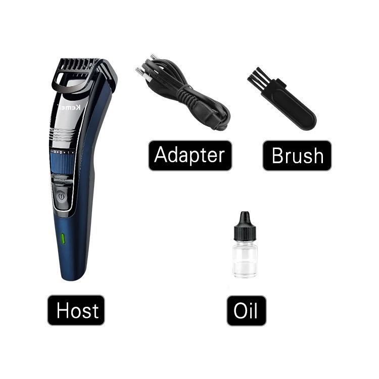 HKM-579475 Rechargeable Stainless Steel Hair Clipper with Adjustable Head - Model KM-632