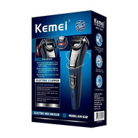 HKM-579475 Rechargeable Stainless Steel Hair Clipper with Adjustable Head - Model KM-632