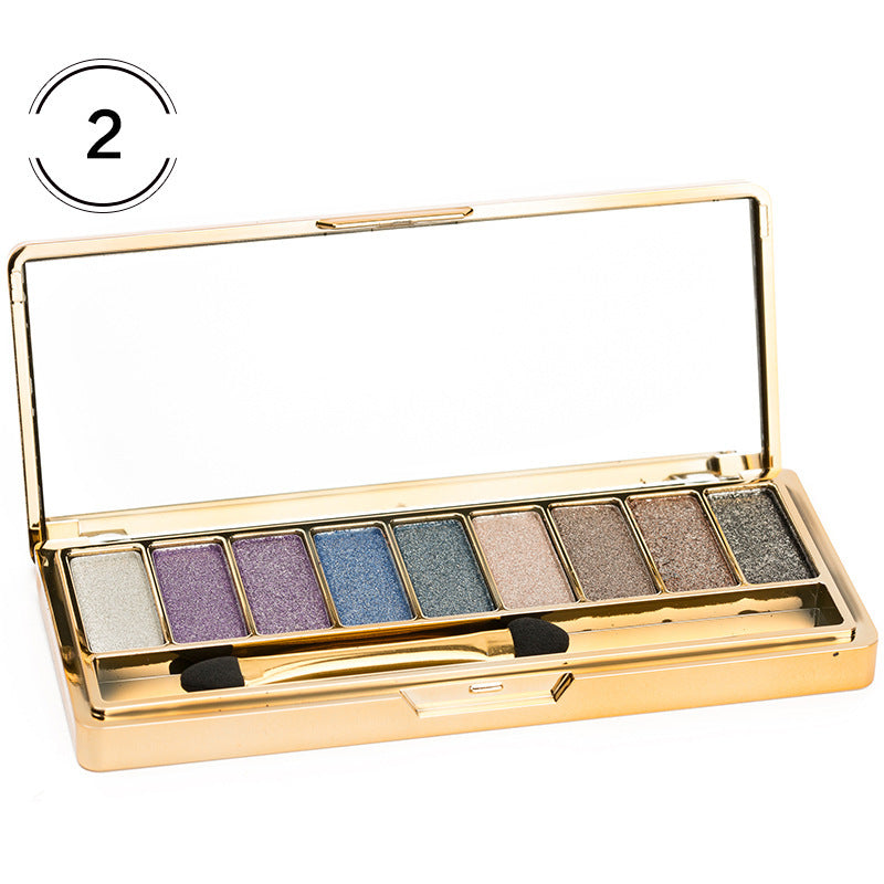 HKM-145747 9-Color Glitter Eyeshadow Palette for Parties, Weddings & Everyday Use