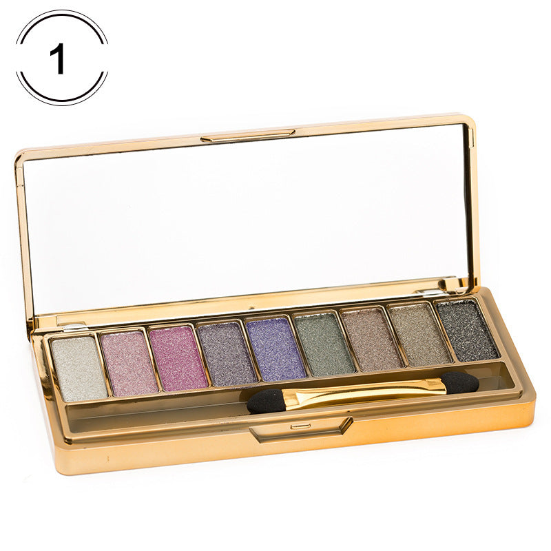 HKM-145747 9-Color Glitter Eyeshadow Palette for Parties, Weddings & Everyday Use