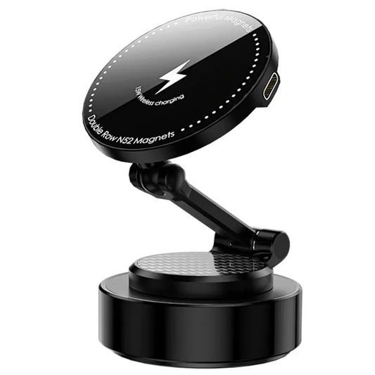 KTX-901395 Foldable Magnetic Suction Phone Holder with 15W Wireless Charging for Car Use