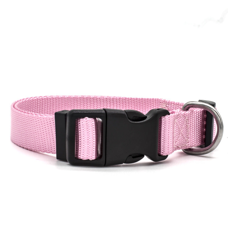 HKM-229715 Soft Nylon Pet Collar for Cats and Dogs - Adjustable, Durable with Plastic and Metal Buckles, Various Colors Available