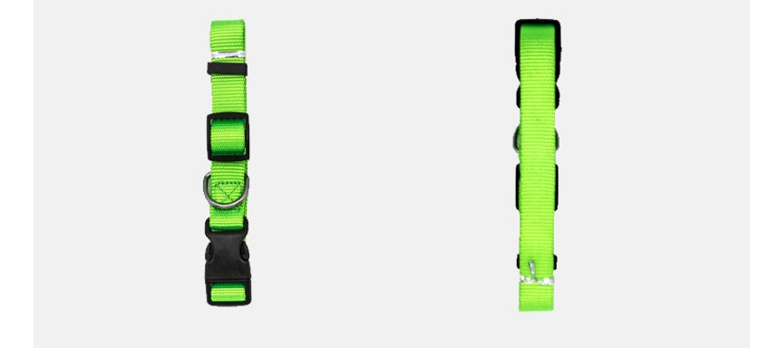 HKM-229715 Soft Nylon Pet Collar for Cats and Dogs - Adjustable, Durable with Plastic and Metal Buckles, Various Colors Available