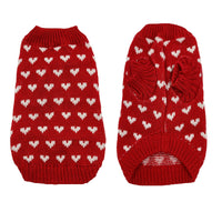 HKM-700499 Warm Red Acrylic Dog Sweater Skirt for Autumn and Winter