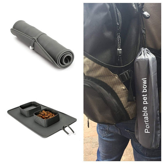 JMT-182218 Foldable Silicone Dog Bowl for Medium to Large Pets - 600 ml, Portable and Eco-Friendly Design