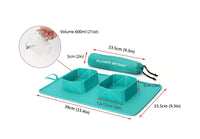 HKM-960275 Foldable Silicone Dog Bowl for Medium to Large Pets - 600 ml, Portable and Eco-Friendly Design