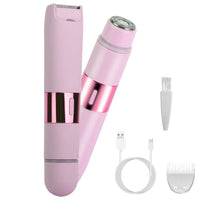 HKM-578835 2-in-1 Bikini Trimmer for Women, Dual Head Cordless Waterproof Shaver with LED Lights, Rechargeable for Body and Face Use