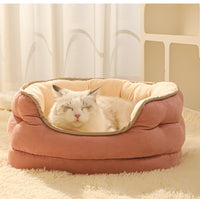 HKM-660755 Cozy Three-Layer Suede Octagonal Dog House for Small Dogs and Cats in Green, Pink, or Gray
