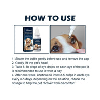 HKM-513619 Pet Eye Drops for Cats and Dogs - Relieve Tear Marks and Soothe Itchy Eyes