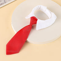 HKM-701971 Adjustable Christmas Dog Necktie with Snowflake Pattern and Red Plaid for Small to Medium Pets