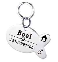 HKM-834835 Personalized Stainless Steel Dog ID Tag with Zircon Pendant