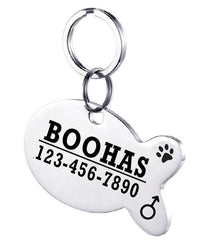 HKM-834835 Personalized Stainless Steel Dog ID Tag with Zircon Pendant