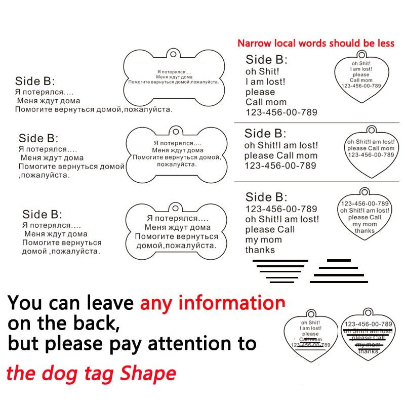 HKM-834835 Personalized Stainless Steel Dog ID Tag with Zircon Pendant