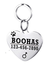 HKM-834835 Personalized Stainless Steel Dog ID Tag with Zircon Pendant