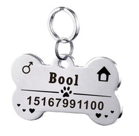 HKM-834835 Personalized Stainless Steel Dog ID Tag with Zircon Pendant