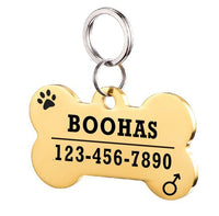 HKM-834835 Personalized Stainless Steel Dog ID Tag with Zircon Pendant