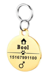 HKM-834835 Personalized Stainless Steel Dog ID Tag with Zircon Pendant