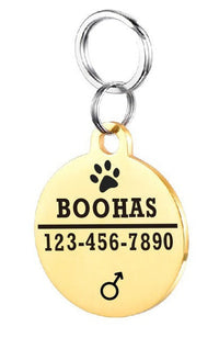 HKM-834835 Personalized Stainless Steel Dog ID Tag with Zircon Pendant