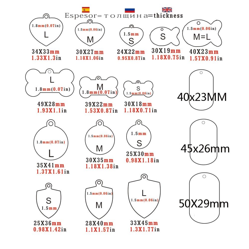 HKM-834835 Personalized Stainless Steel Dog ID Tag with Zircon Pendant