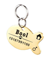 HKM-834835 Personalized Stainless Steel Dog ID Tag with Zircon Pendant