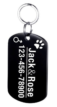 HKM-834835 Personalized Stainless Steel Dog ID Tag with Zircon Pendant