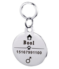 HKM-834835 Personalized Stainless Steel Dog ID Tag with Zircon Pendant