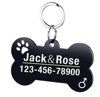 HKM-834835 Personalized Stainless Steel Dog ID Tag with Zircon Pendant