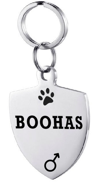 HKM-834835 Personalized Stainless Steel Dog ID Tag with Zircon Pendant