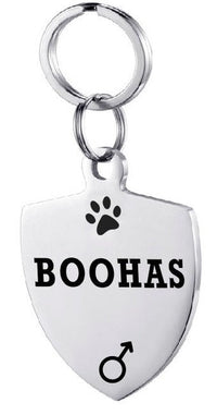 HKM-834835 Personalized Stainless Steel Dog ID Tag with Zircon Pendant
